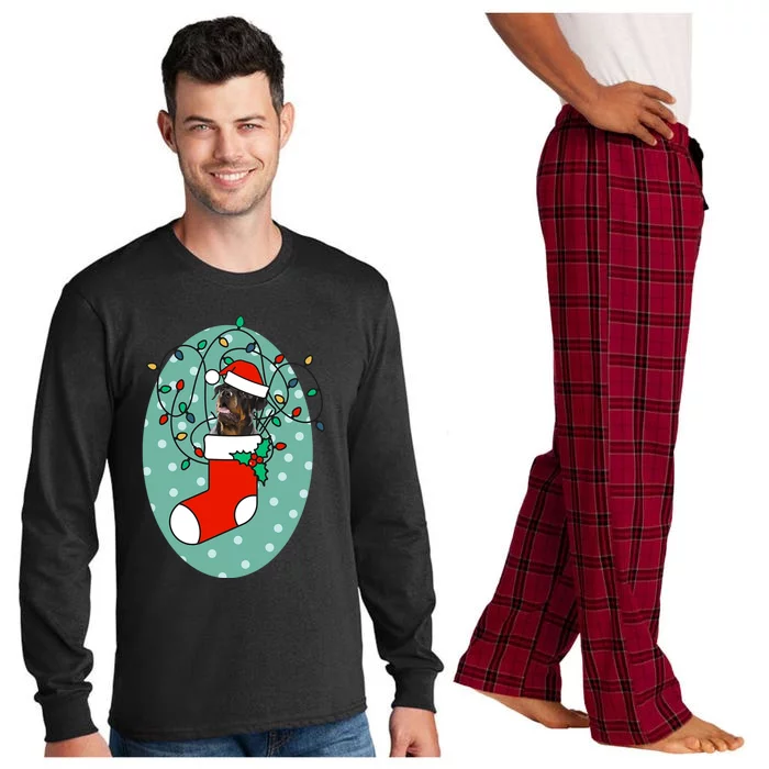 Christmas Stocking Dog Rottweiler Gift Long Sleeve Pajama Set