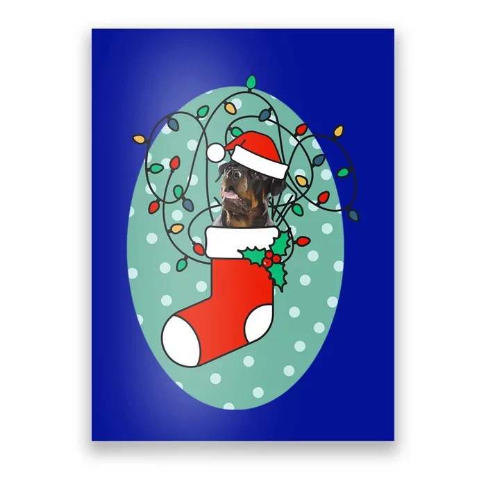 Christmas Stocking Dog Rottweiler Gift Poster