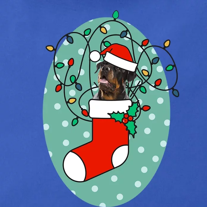 Christmas Stocking Dog Rottweiler Gift Zip Tote Bag