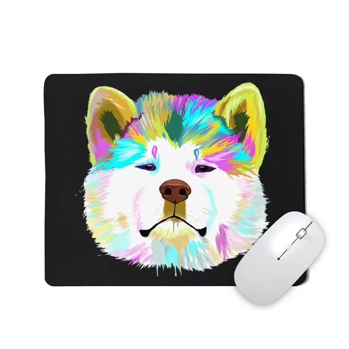 Colorful Splash Dog Akita gift for mother's day Mousepad