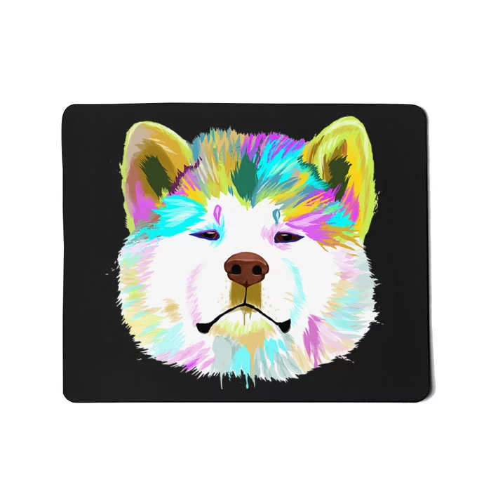 Colorful Splash Dog Akita gift for mother's day Mousepad