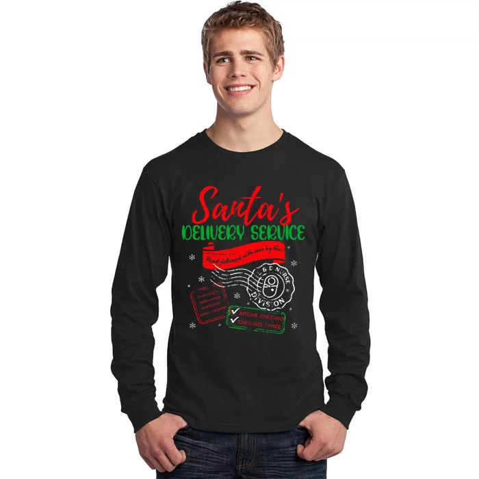 Christmas Santa's Delivery Service L&D Labor Delivery Nurse Tall Long Sleeve T-Shirt