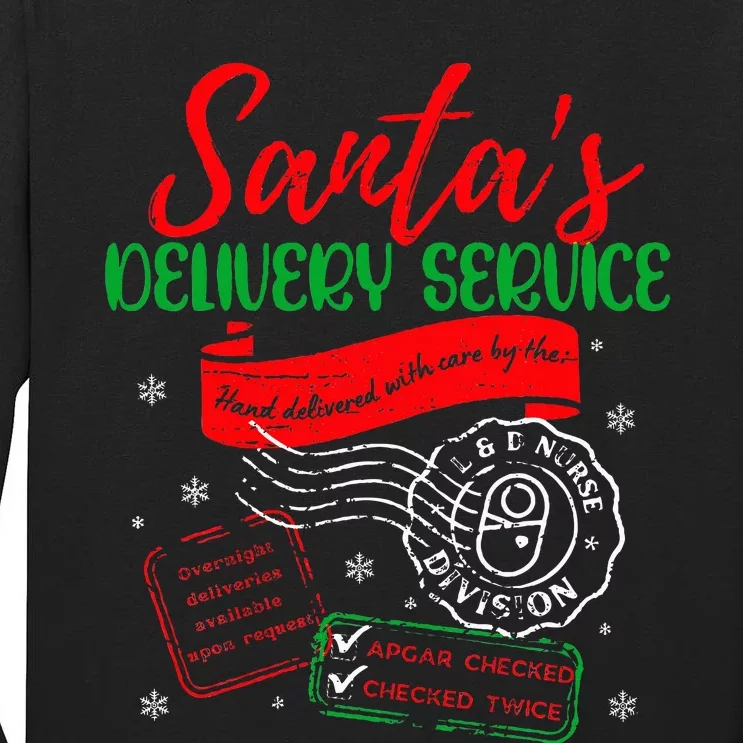 Christmas Santa's Delivery Service L&D Labor Delivery Nurse Tall Long Sleeve T-Shirt