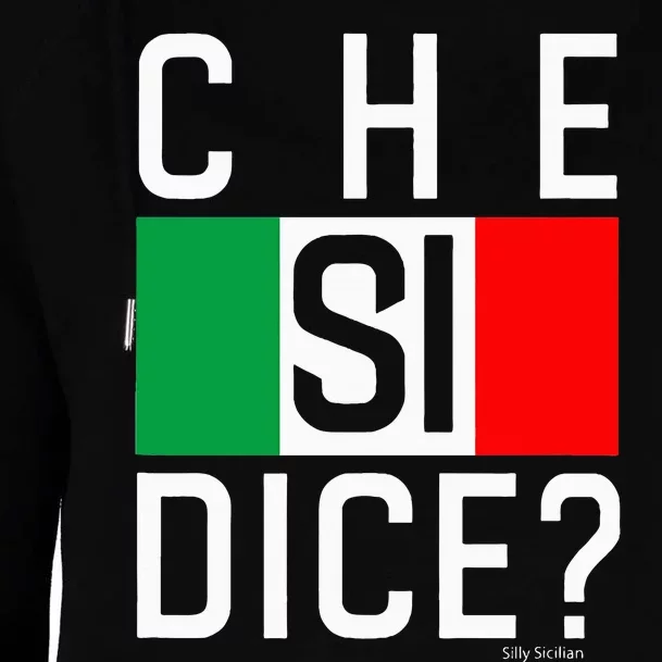 Che Si Dice Italian Whats Up Hows It Going Womens Funnel Neck Pullover Hood