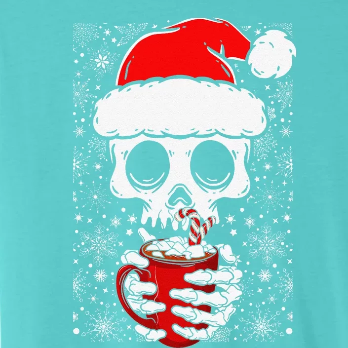 Christmas Skeleton Drinks Cocoa Santa Claus Skeleton ChromaSoft Performance T-Shirt