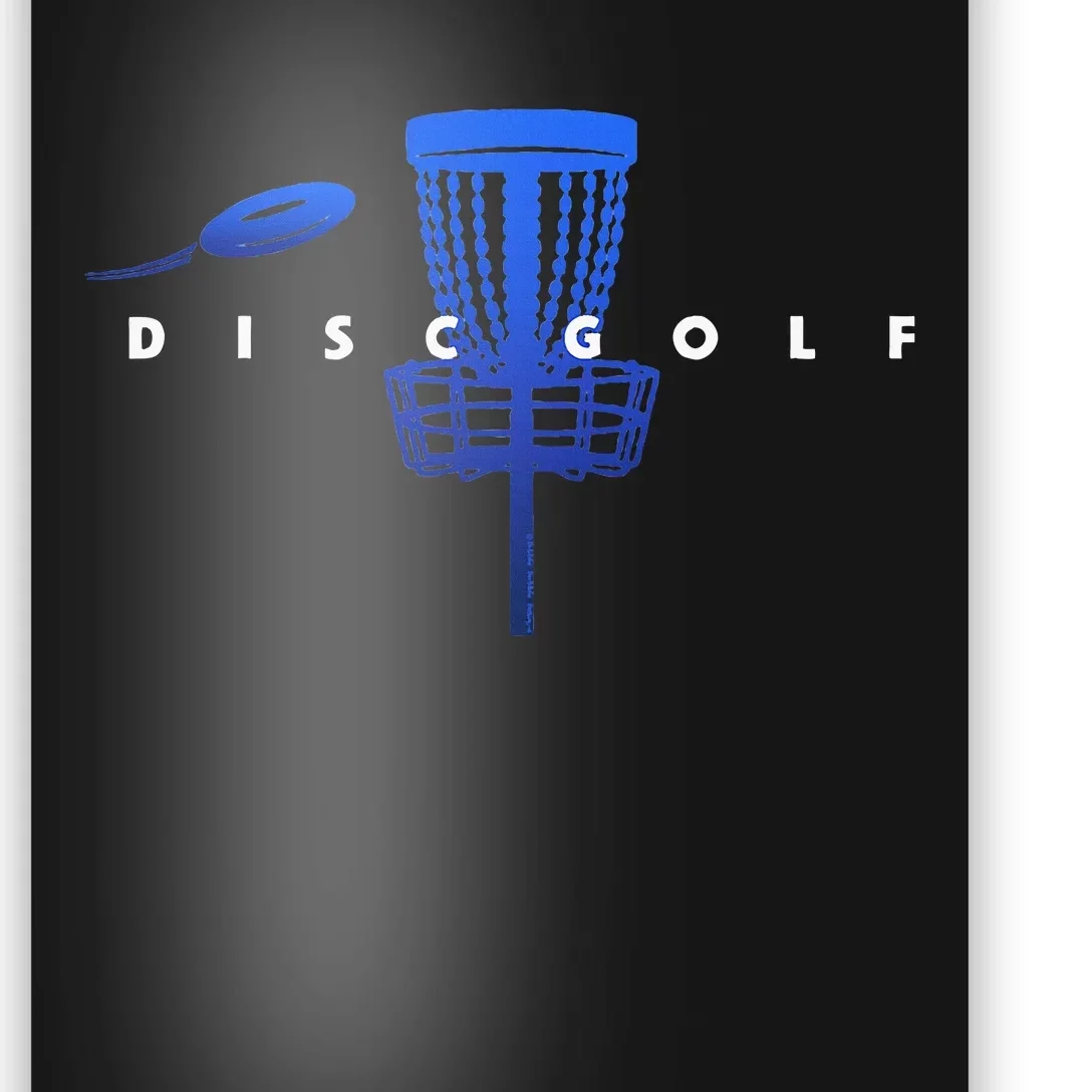 Cool Stylized Disc Golf With Basket And Disc Disk Golf Poster