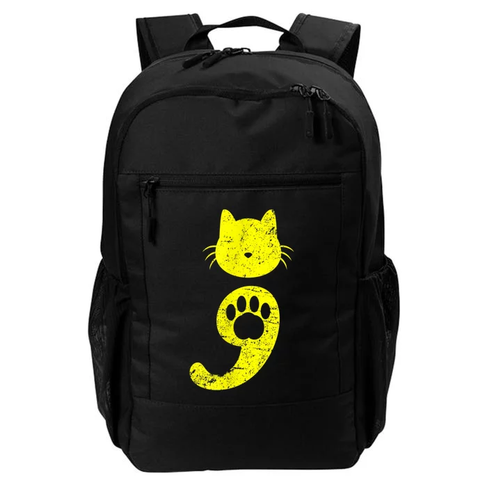 Cat Semicolon Depression Awareness Cat Lover Gift Daily Commute Backpack