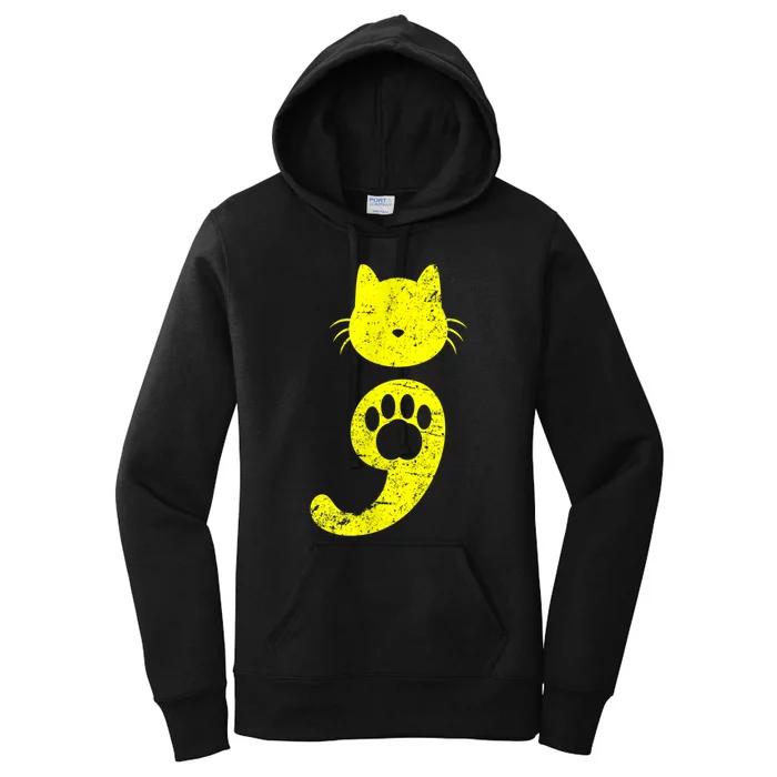 Cat Semicolon Depression Awareness Cat Lover Gift Women's Pullover Hoodie