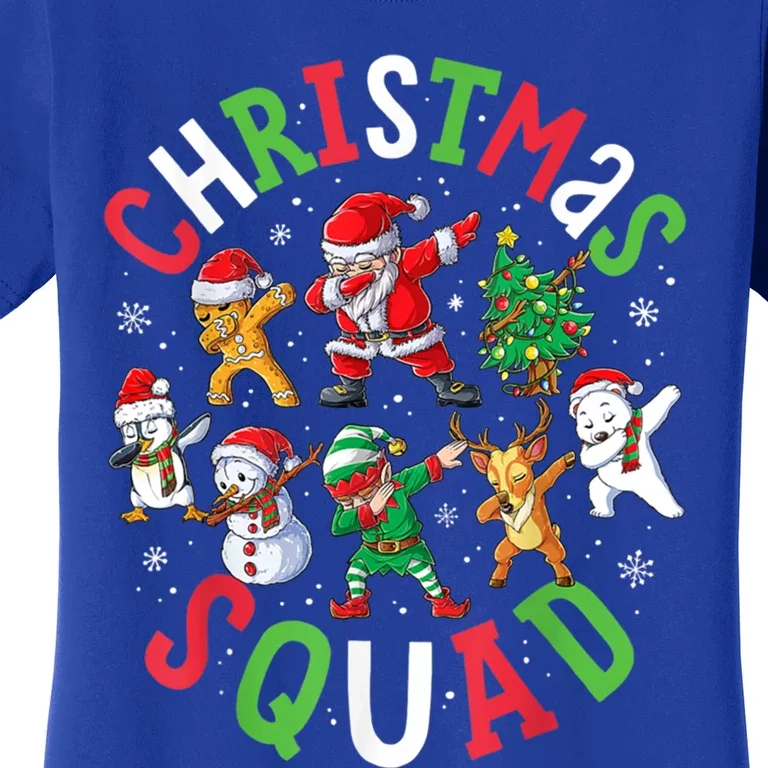 Christmas Squad Dabbing Santa Friends Xmas Gift Women's T-Shirt