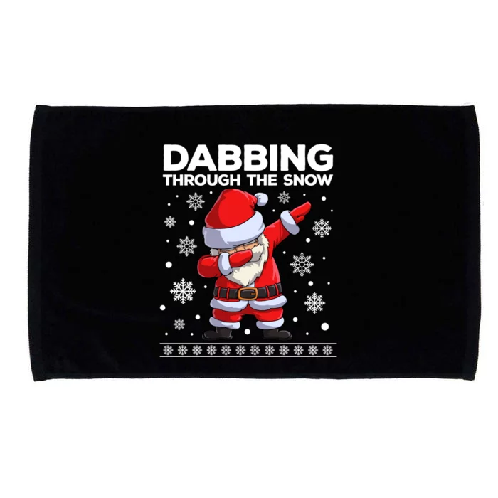 Christmas Santa Dabbing Through The Snow Xmas Dab Gift Microfiber Hand Towel