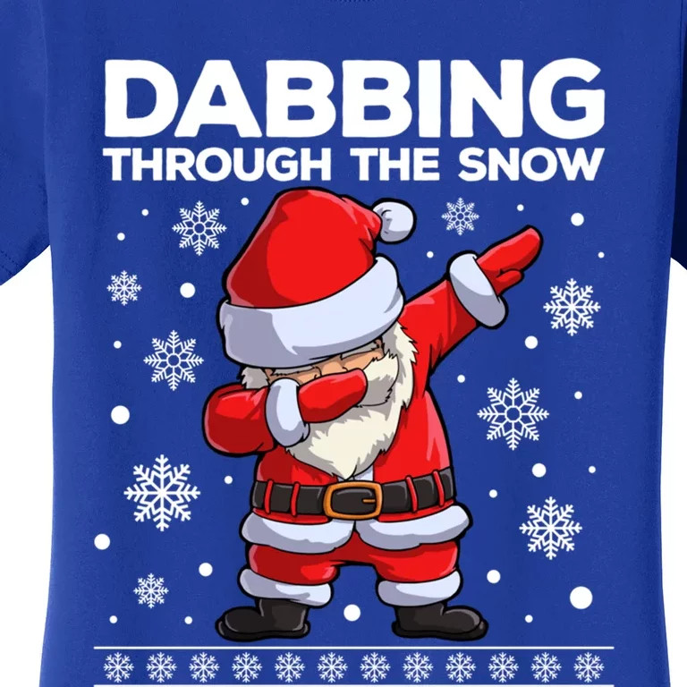 Christmas Santa Dabbing Through The Snow Xmas Dab Gift Women's T-Shirt