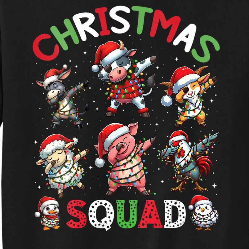 Christmas Squad Dabbing Farm Animals Family Matching Xmas Tall Sweatshirt