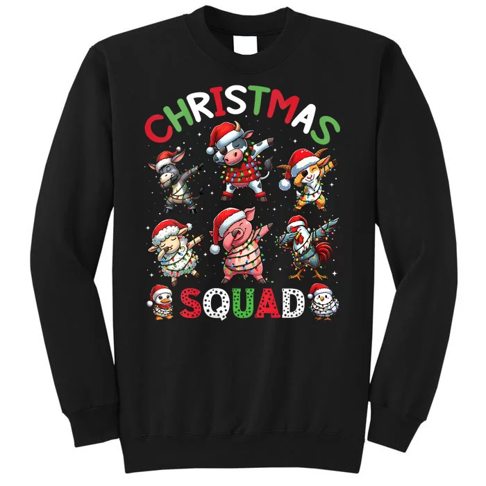 Christmas Squad Dabbing Farm Animals Family Matching Xmas Tall Sweatshirt