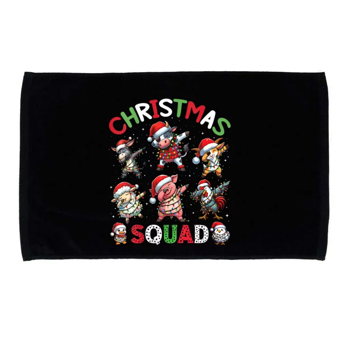 Christmas Squad Dabbing Farm Animals Family Matching Xmas Microfiber Hand Towel