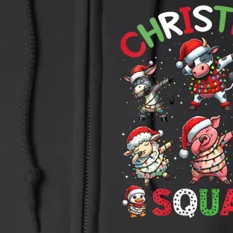 Christmas Squad Dabbing Farm Animals Family Matching Xmas Full Zip Hoodie