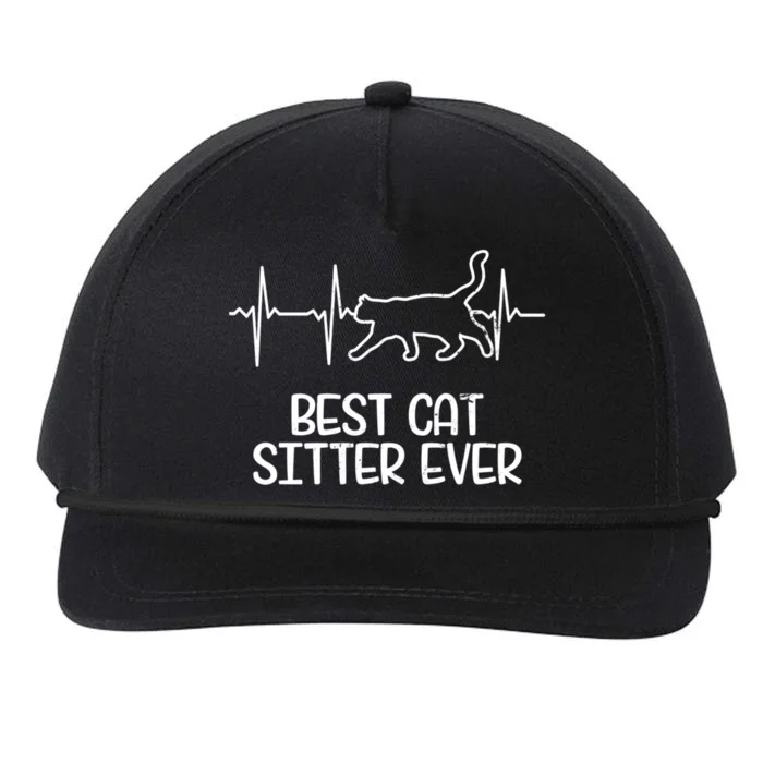 Cat Sitter Design Heartbeat Ecg Gift Snapback Five-Panel Rope Hat