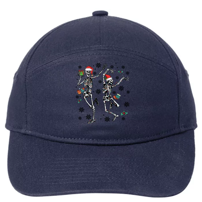 Christmas Skeleton Dancing Christmas Lights Xmas Tree Hat Great Gift 7-Panel Snapback Hat