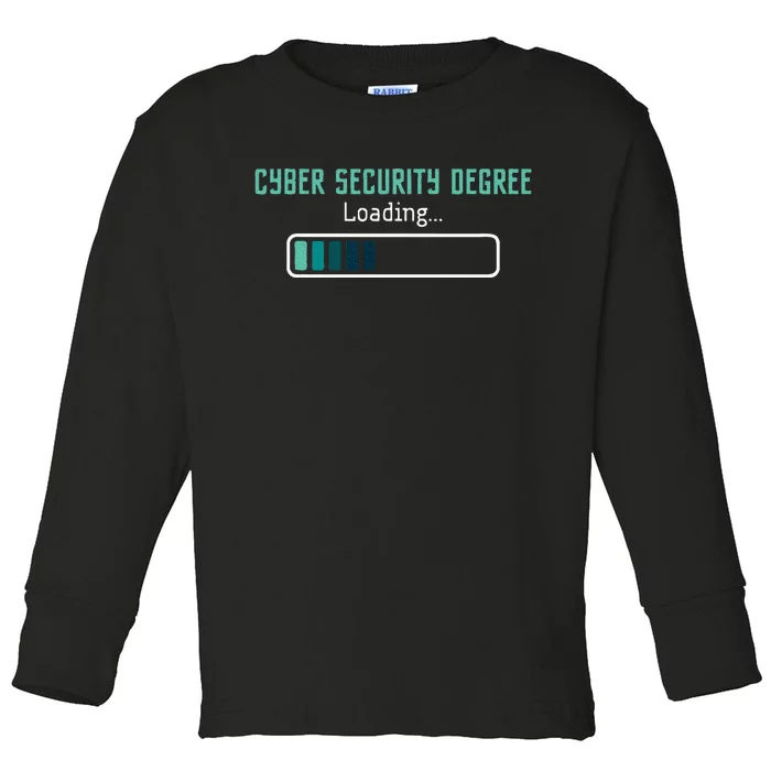 Cyber Security Degree Loading Computer Programmer Hacker Toddler Long Sleeve Shirt