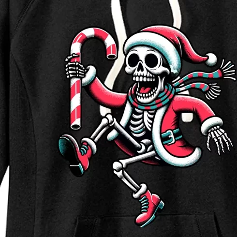 Christmas Skeleton Dancing Family Matching Pajama Retro Xmas Cute Gift Women's Fleece Hoodie