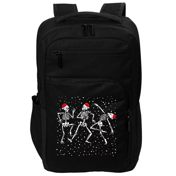 Christmas Skeleton Dancing Funny Xmas Gift Impact Tech Backpack