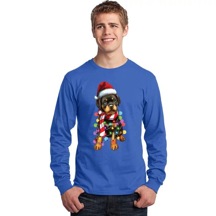 Christmas Santa Dog Rottweiler Dog Lover Xmas Gift Tall Long Sleeve T-Shirt