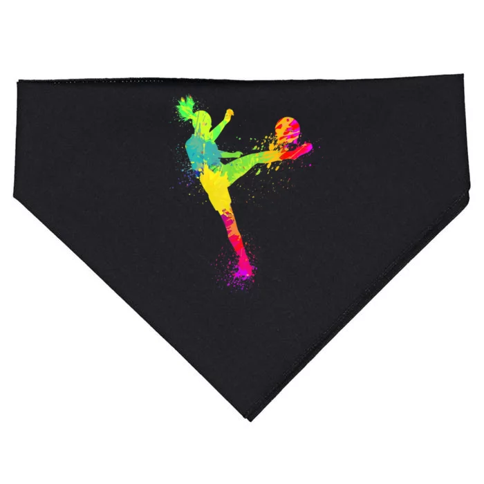 Cool Soccer Design For Wo Girls Soccer Player Sport Lover USA-Made Doggie Bandana