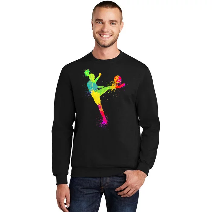 Cool Soccer Design For Wo Girls Soccer Player Sport Lover Tall Sweatshirt