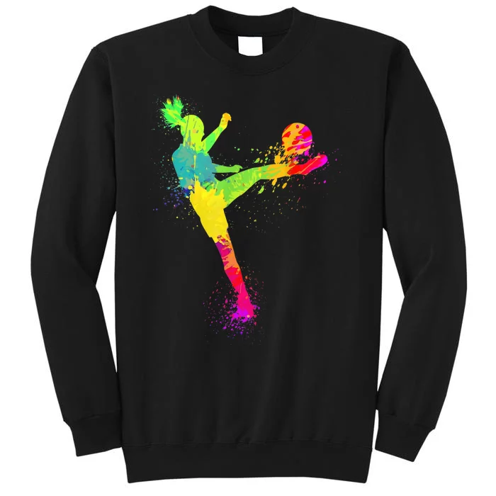 Cool Soccer Design For Wo Girls Soccer Player Sport Lover Tall Sweatshirt