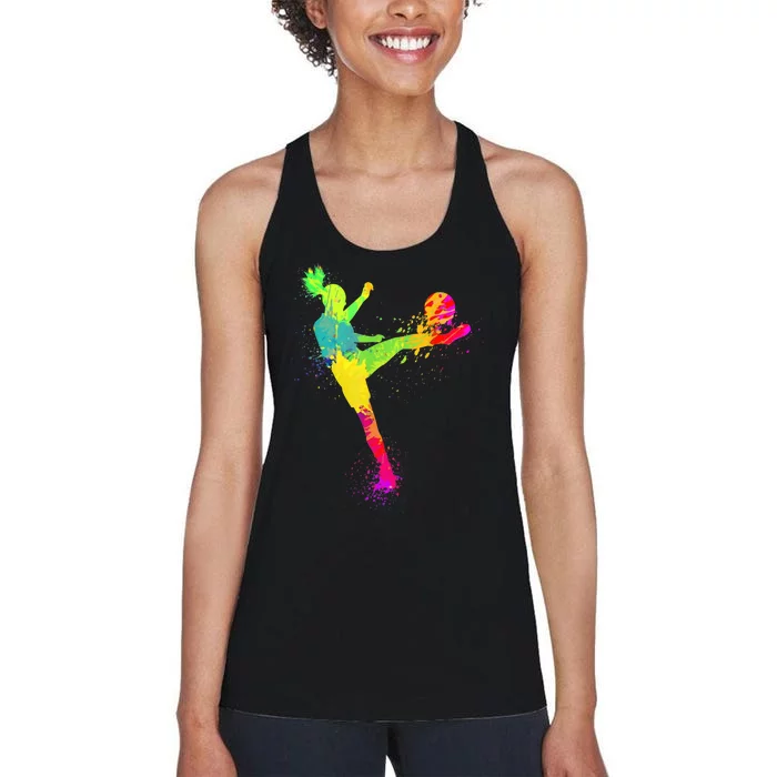 Cool Soccer Design For Wo Girls Soccer Player Sport Lover Women's Racerback Tank