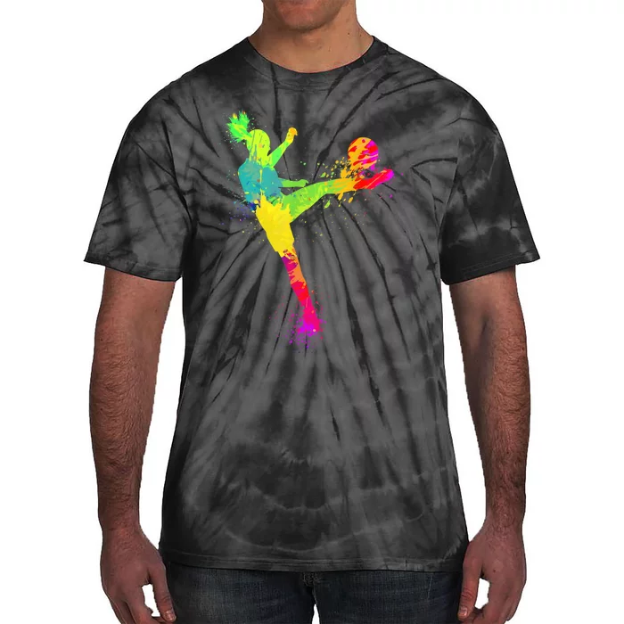 Cool Soccer Design For Wo Girls Soccer Player Sport Lover Tie-Dye T-Shirt