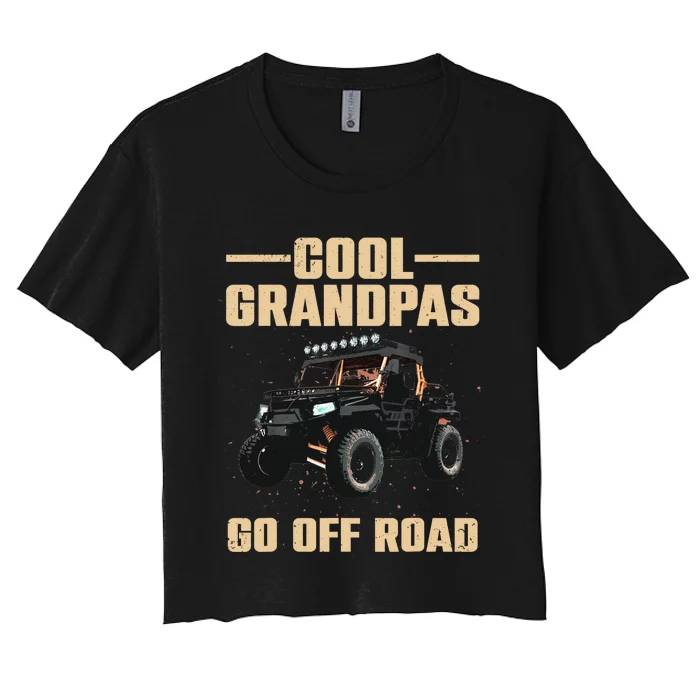 Cool SxS Design For Grandpa Off Road Ride UTV SxS Riding Women's Crop Top Tee