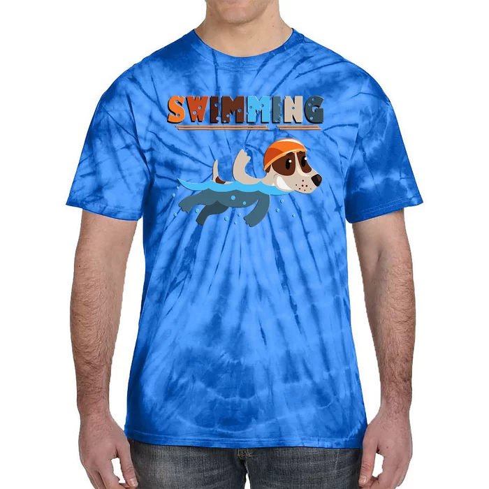 Cutie Swimming Dogs Funny Tie-Dye T-Shirt