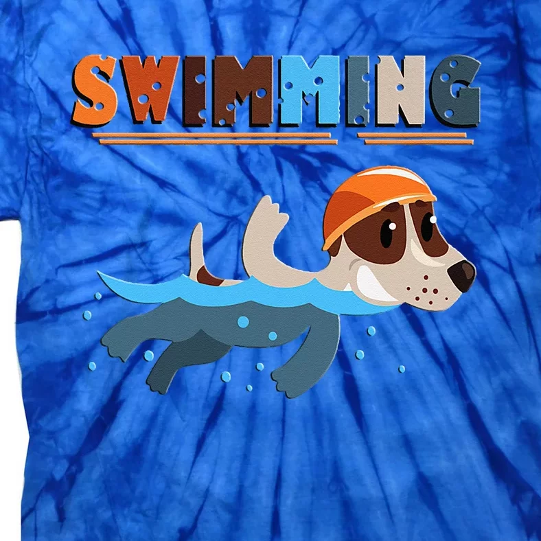 Cutie Swimming Dogs Funny Tie-Dye T-Shirt