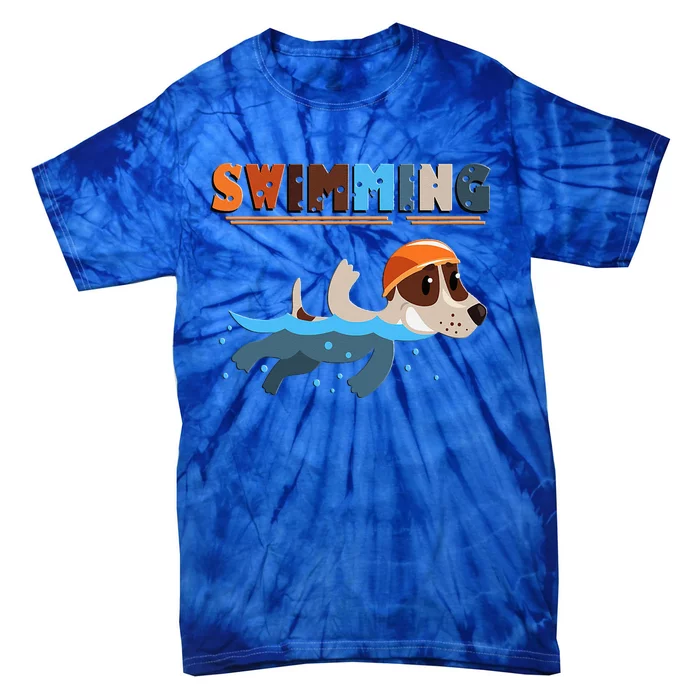 Cutie Swimming Dogs Funny Tie-Dye T-Shirt