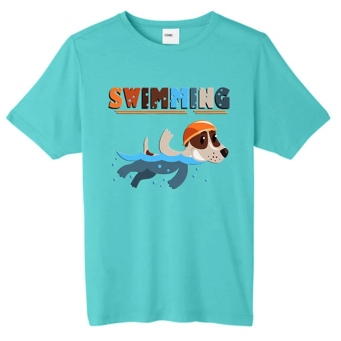 Cutie Swimming Dogs Funny ChromaSoft Performance T-Shirt