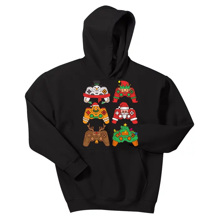 Christmas Santa deer gaming controllers Kids Hoodie