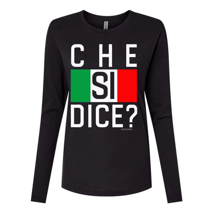 Che Si Dice Funny Italian Saying WhatS Up HowS It Going Womens Cotton Relaxed Long Sleeve T-Shirt