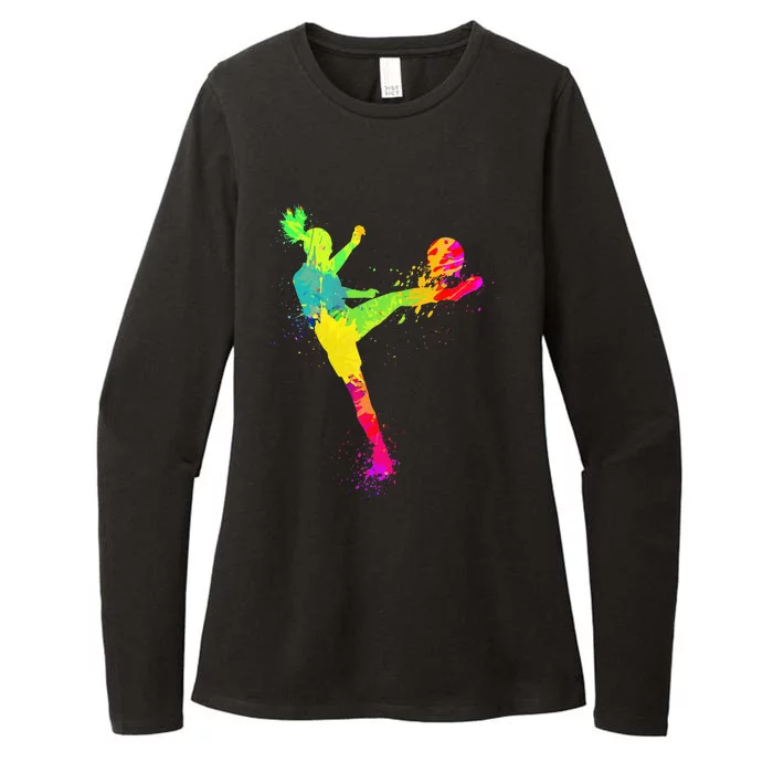 Cool Soccer Design For Soccer Player Sport Lover Womens CVC Long Sleeve Shirt