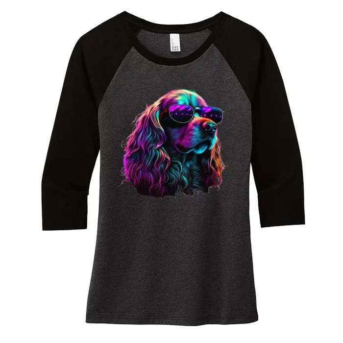 Cocker Spaniel Dogs Cocker Spaniels funny dog Women's Tri-Blend 3/4-Sleeve Raglan Shirt