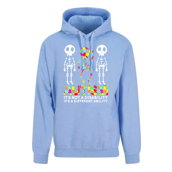 Cute Skull Dance Autism Awareness Funny Mom Dad Autism Gift Unisex Surf Hoodie