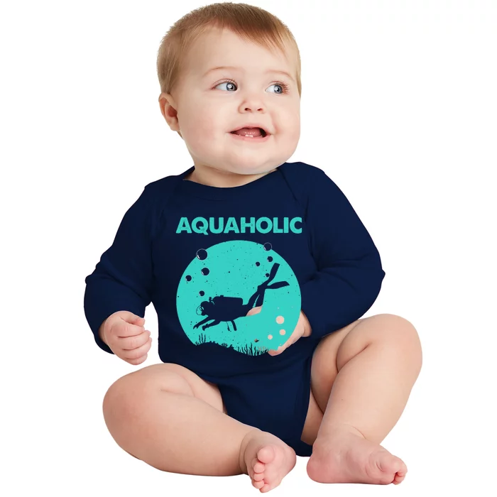 Cool Scuba Diving Themed Design For Scuba Dive Baby Long Sleeve Bodysuit