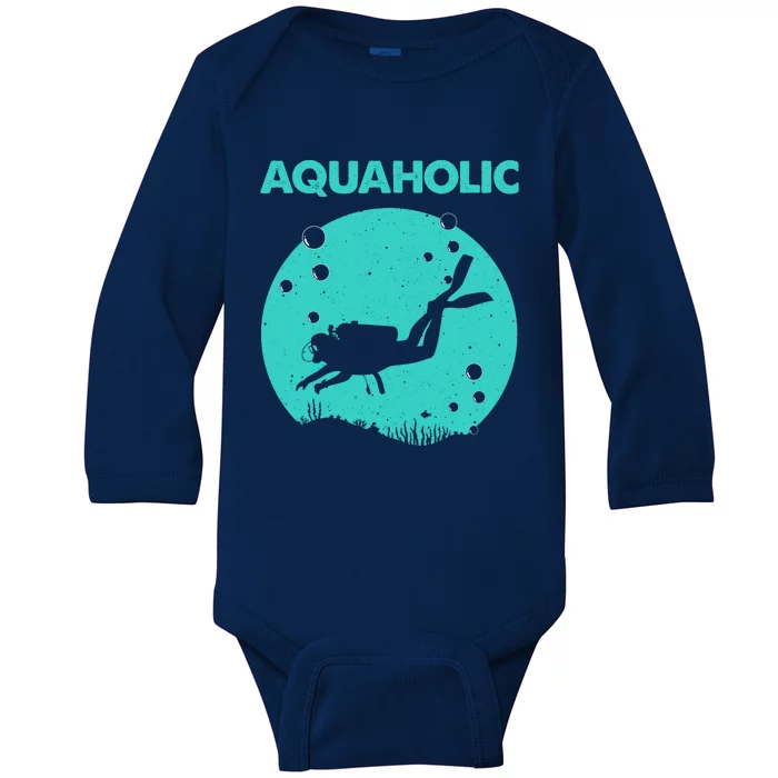 Cool Scuba Diving Themed Design For Scuba Dive Baby Long Sleeve Bodysuit