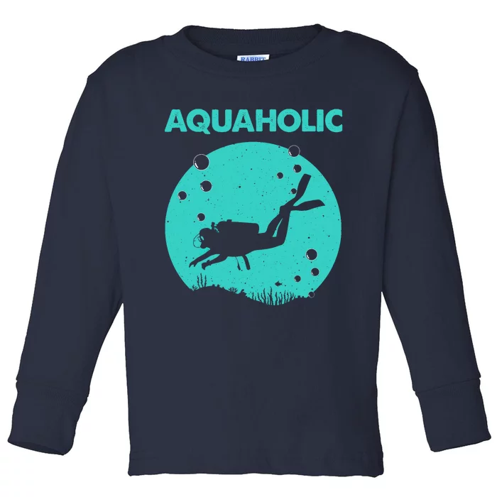 Cool Scuba Diving Themed Design For Scuba Dive Toddler Long Sleeve Shirt