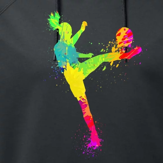 Cool Soccer Design For Soccer Player Sport Lover Performance Fleece Hoodie