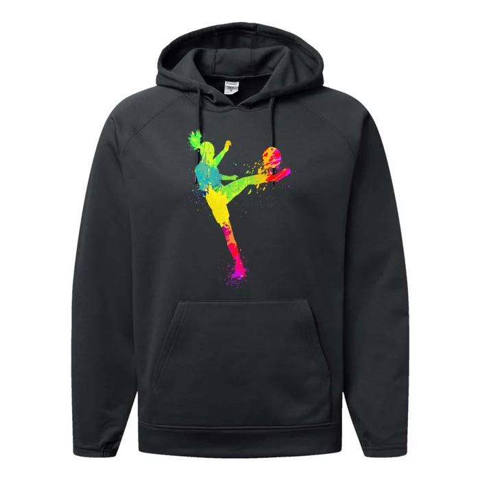 Cool Soccer Design For Soccer Player Sport Lover Performance Fleece Hoodie