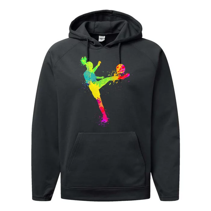 Cool Soccer Design Soccer Player Sport Lover Performance Fleece Hoodie