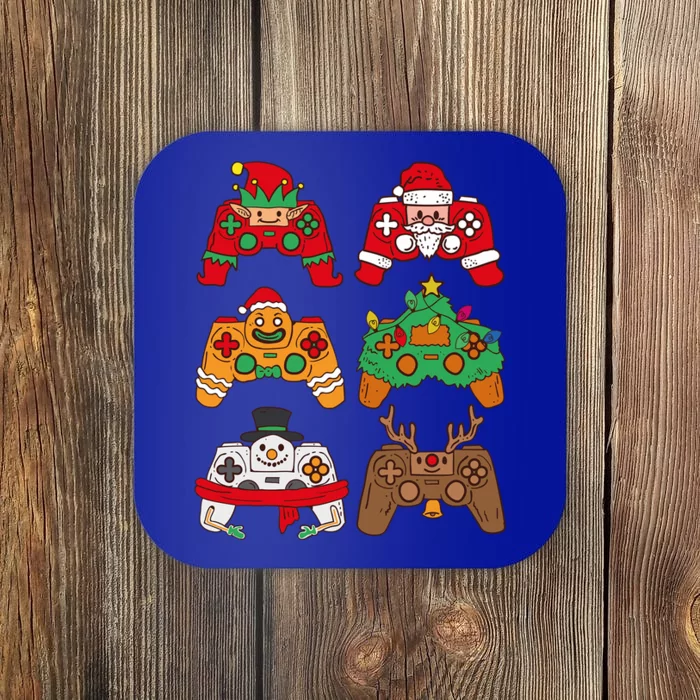 Christmas Santa Deer Gaming Controllers Gift Coaster