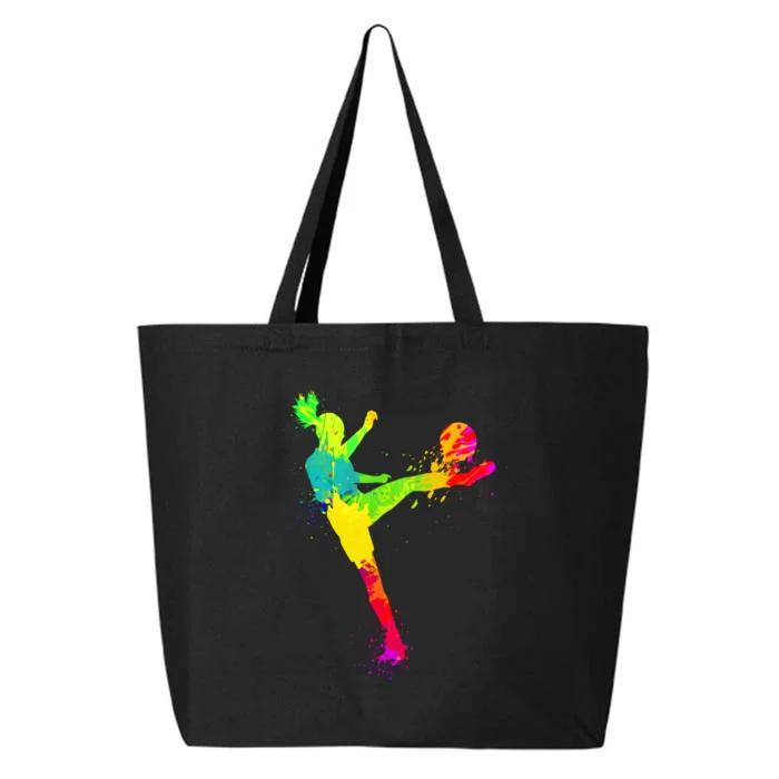 Cool Colorful Soccer Girl Soccer Player 25L Jumbo Tote