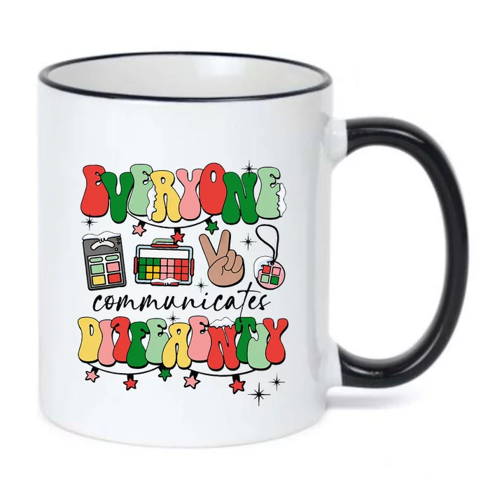 Christmas Slp Everyone Communicates Differently Black Color Changing Mug