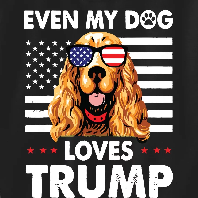 Cocker Spaniel Even My Dog Loves Trump Funny Kids Sweatshirt